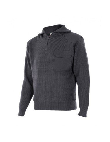 JERSEY MEDIA CREMALLERA VELILLA 101 GRIS